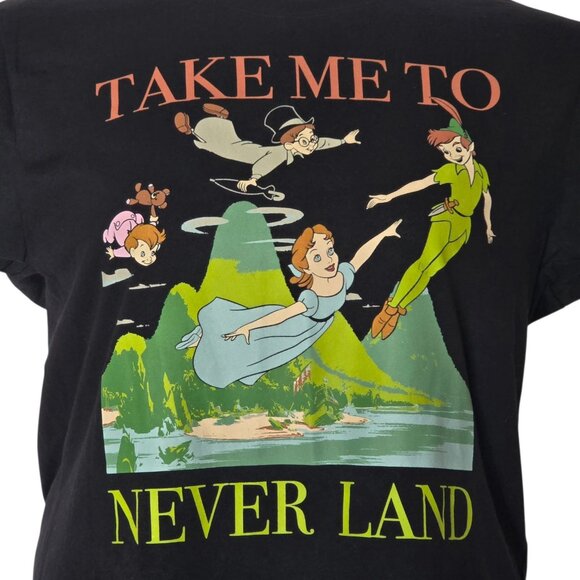 Disney Peter Pan & Wendy "Take Me To Neverland" Black T-shirt Size Medium - Picture 2 of 4
